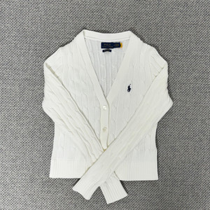 폴로 랄프로렌 케이블 니트 여성 가디건 화이트