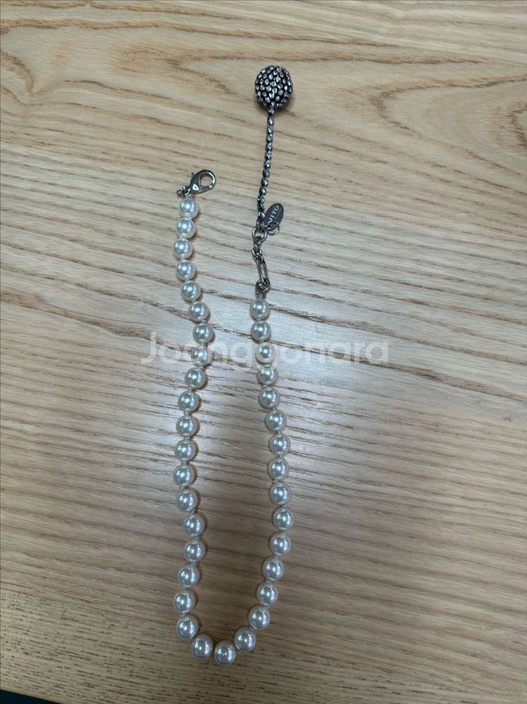 지요 진주 목걸이 귀걸이 세트--2