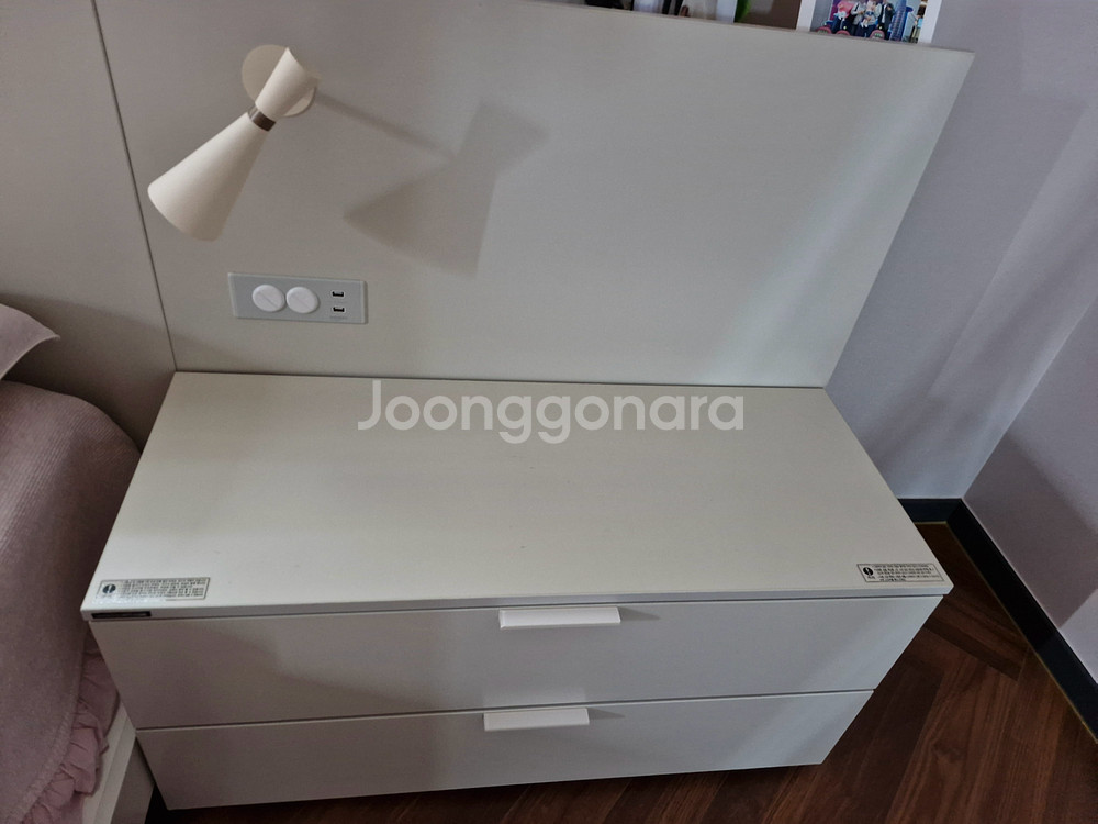 한샘 침대(매트리스 포함) + 협탁 세트--3