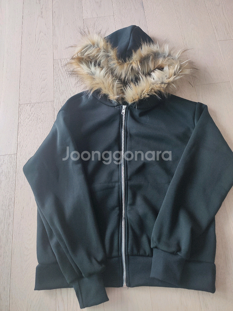 검정 털 후드집업(새상품)-저렴히판매해요--0