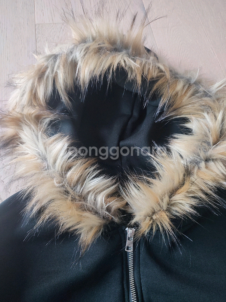 검정 털 후드집업(새상품)-저렴히판매해요--2