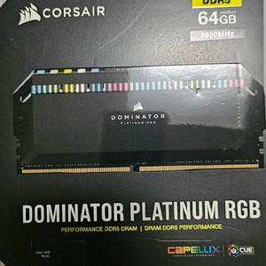 CORSAIR DDR5-5600 CL40 Dominator Platinum RGB 블랙 64GB(32Gx2)