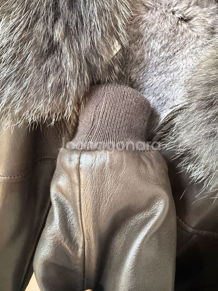 구찌 송치가죽 토끼털 퍼 가죽자켓 톰포드 디자인--8