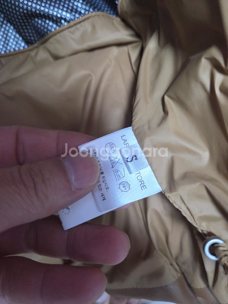 라퍼지스토어 정품 하이넥 레더 브라운 구스 패딩 100사이즈--3