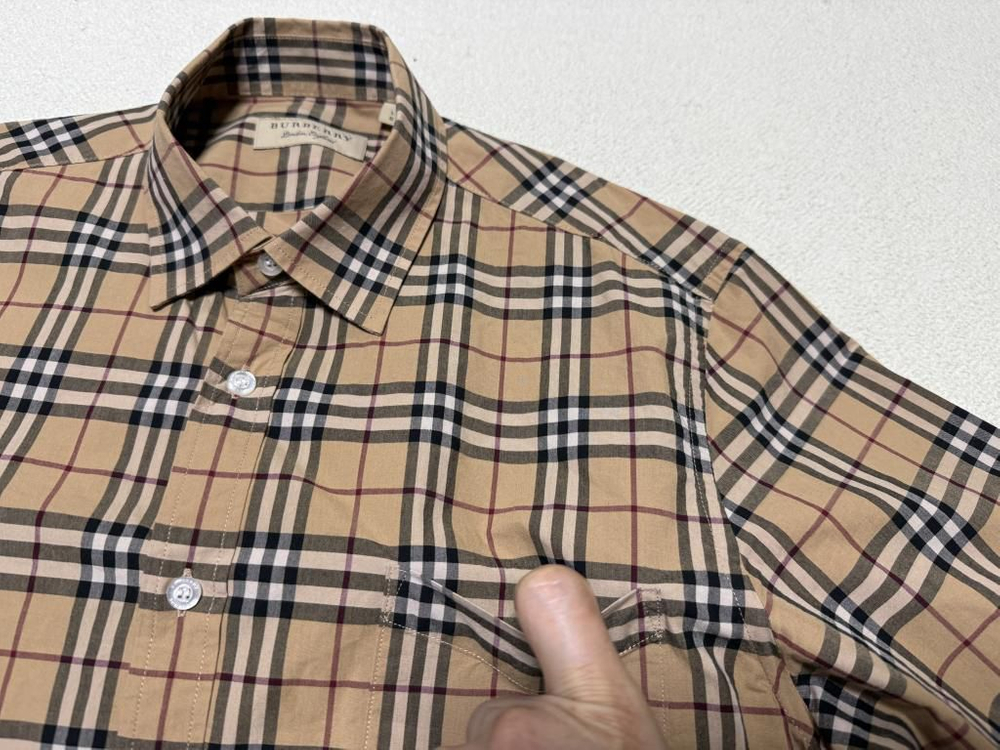 버버리 체크 코튼 플란넬 셔츠 남방 남성용 100사이즈--1
