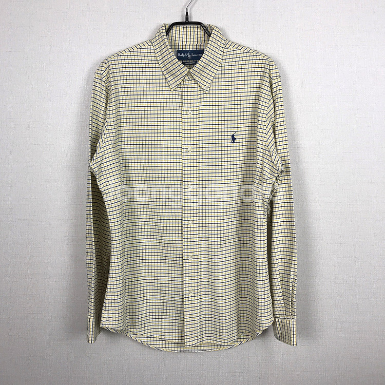 폴로 랄프로렌 옐로우 체크 셔츠 남방 남성L (100)--1