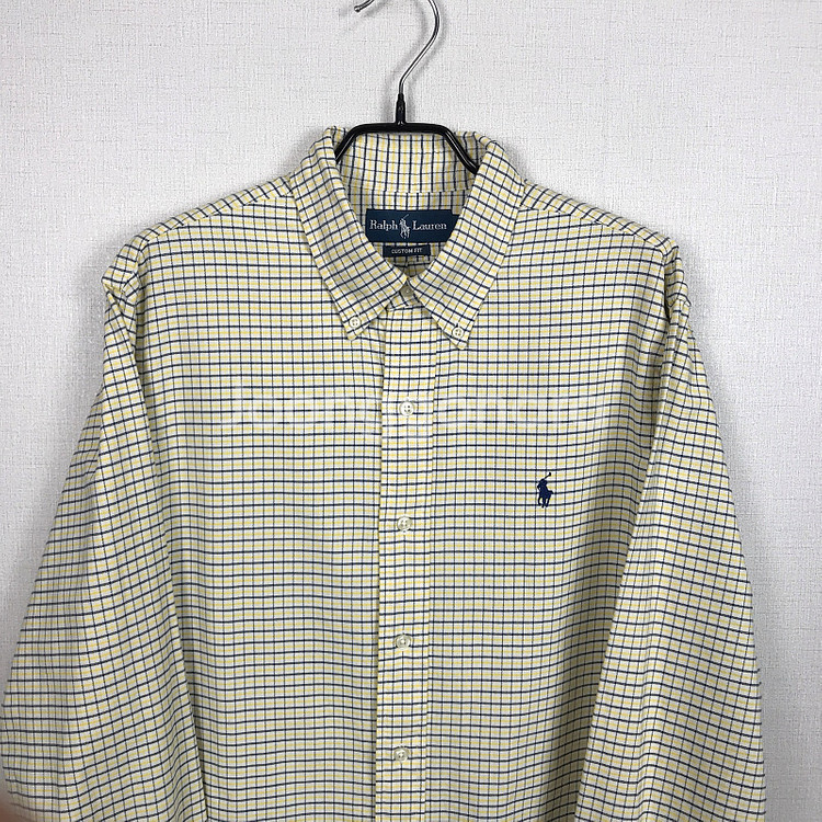 폴로 랄프로렌 옐로우 체크 셔츠 남방 남성L (100)--2