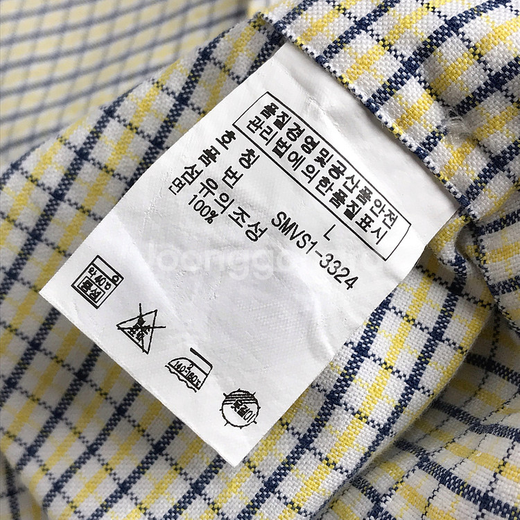 폴로 랄프로렌 옐로우 체크 셔츠 남방 남성L (100)--7