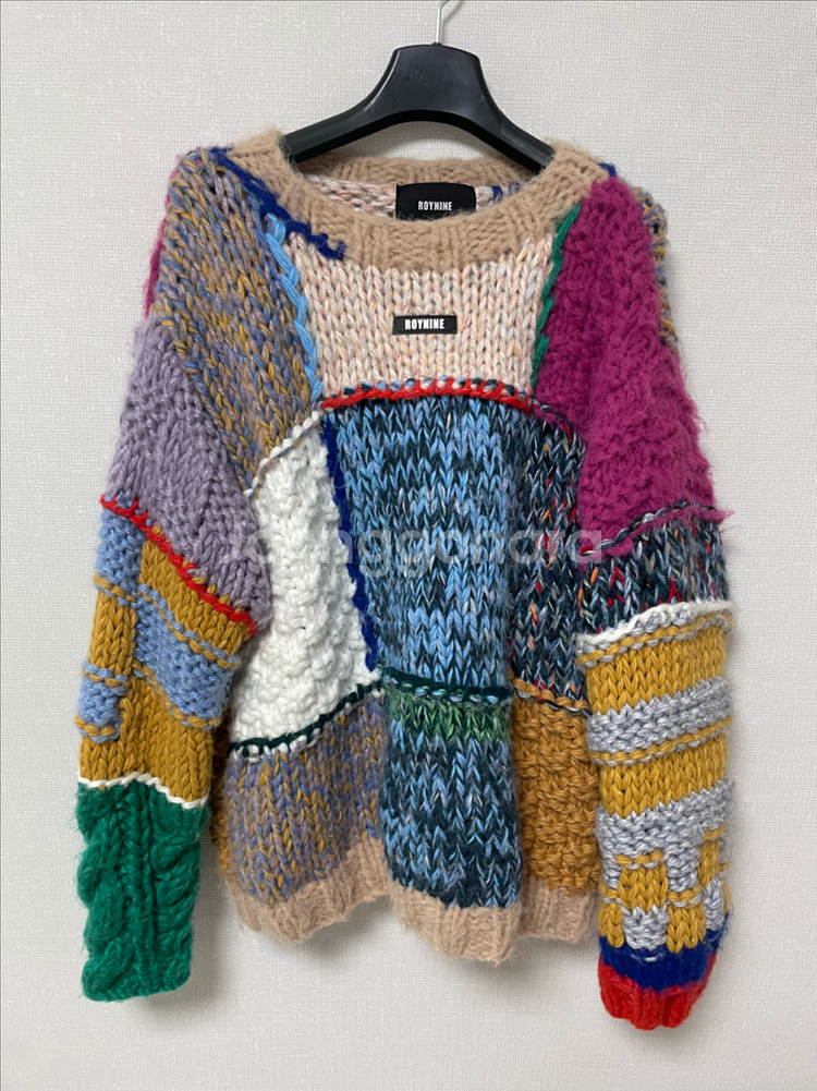 로이나인 멀티컬러 핸드메이드 니트 남여공용--0