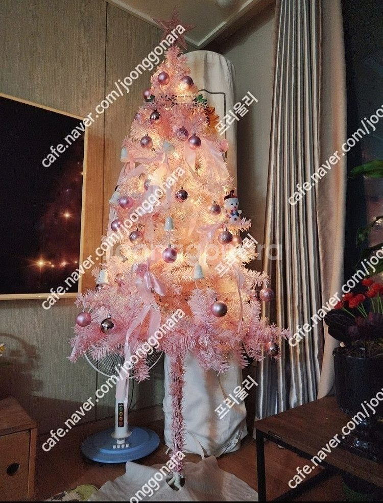 1.8M 핑크 크리스마스트리 팝니다(미개봉박스)--0