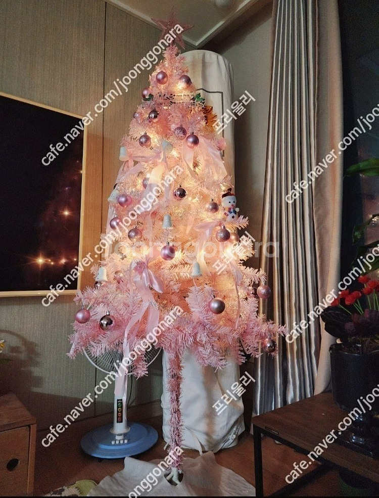 1.8M 핑크 크리스마스트리 팝니다(미개봉박스)--1