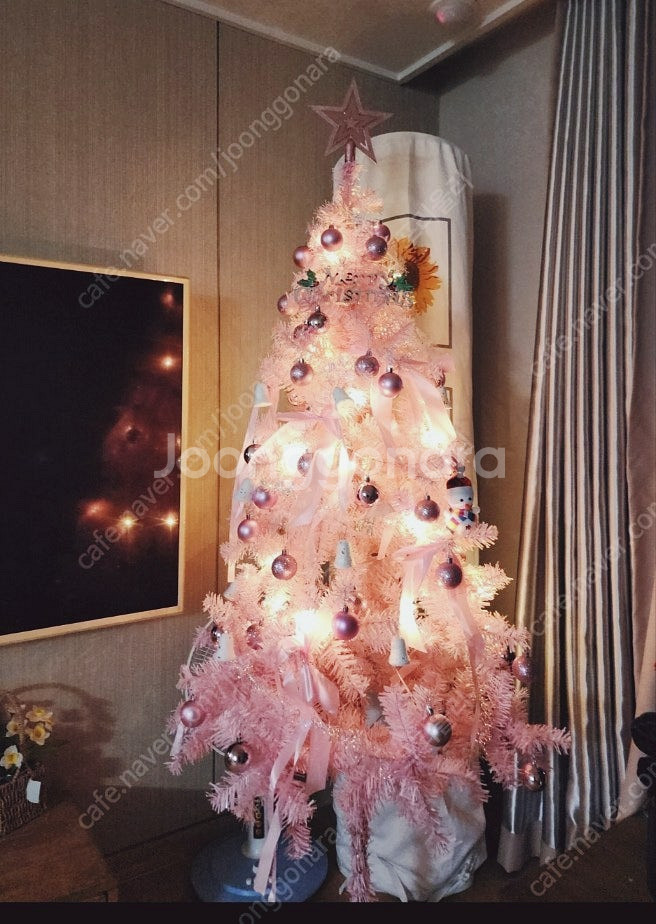 1.8M 핑크 크리스마스트리 팝니다(미개봉박스)--2