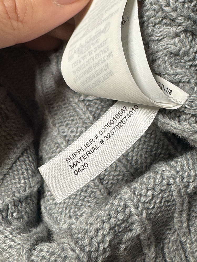 [XL] 폴로 랄프로렌 보이즈 케이블 꽈배기 니트 헤더 그레이--3