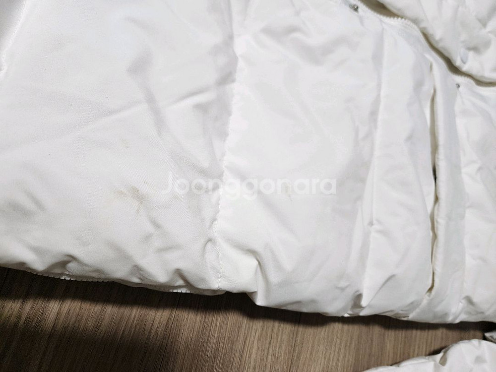 주니어 다운 패딩 애플핑크 150사이즈 화이트 색상--3