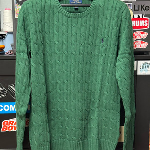 [XL] 폴로 랄프로렌 보이즈 케이블 꽈배기 니트 그린