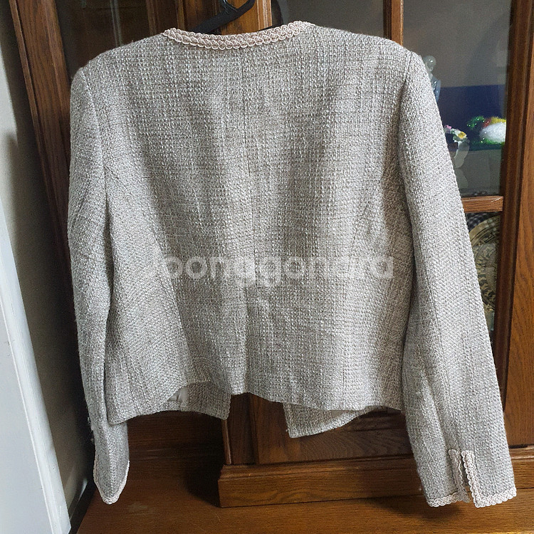 아이보리 베이지 트위드 자켓 하객룩 정장 엠마제임스뉴욕 고급진--1