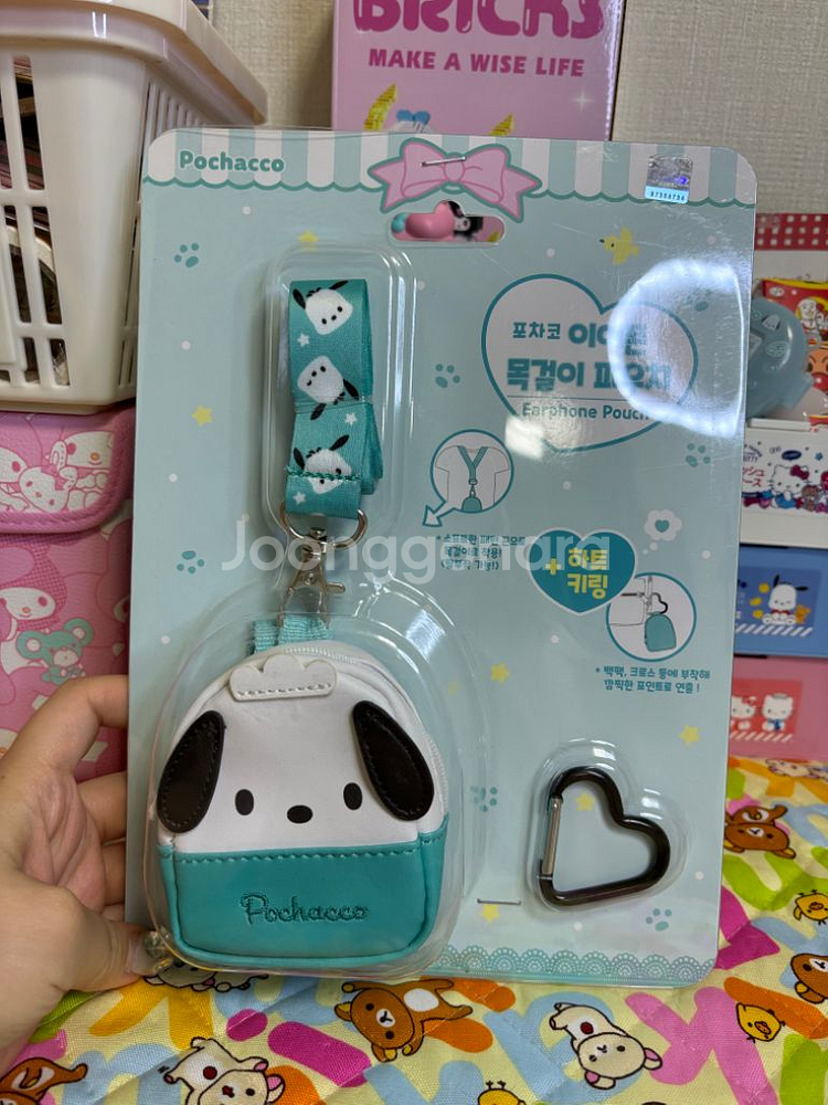 산리오 포차코 이어폰 목걸이 파우치 [정품 새상품]--0