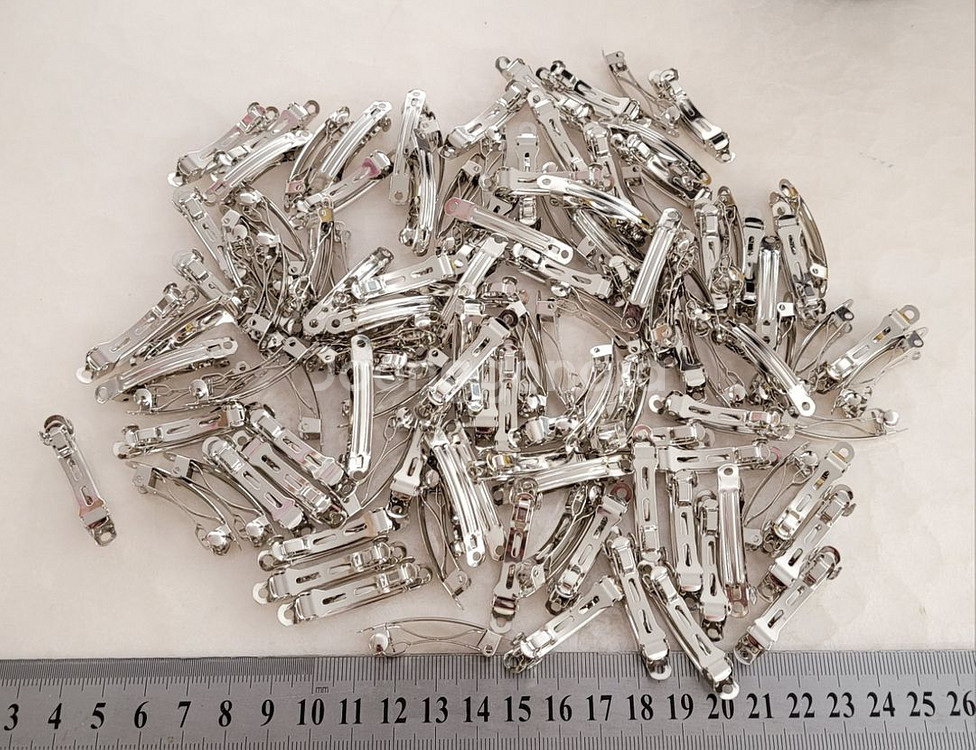 자동핀 40미리 실버색상 115개 일괄--0