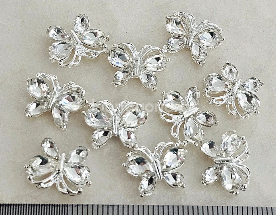 금속 미니 실버나비 10개 일괄--0