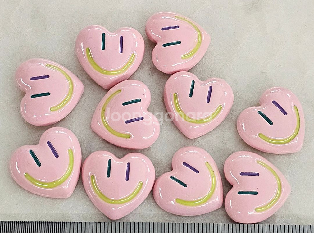 금속 스마일하트 10개 일괄--0