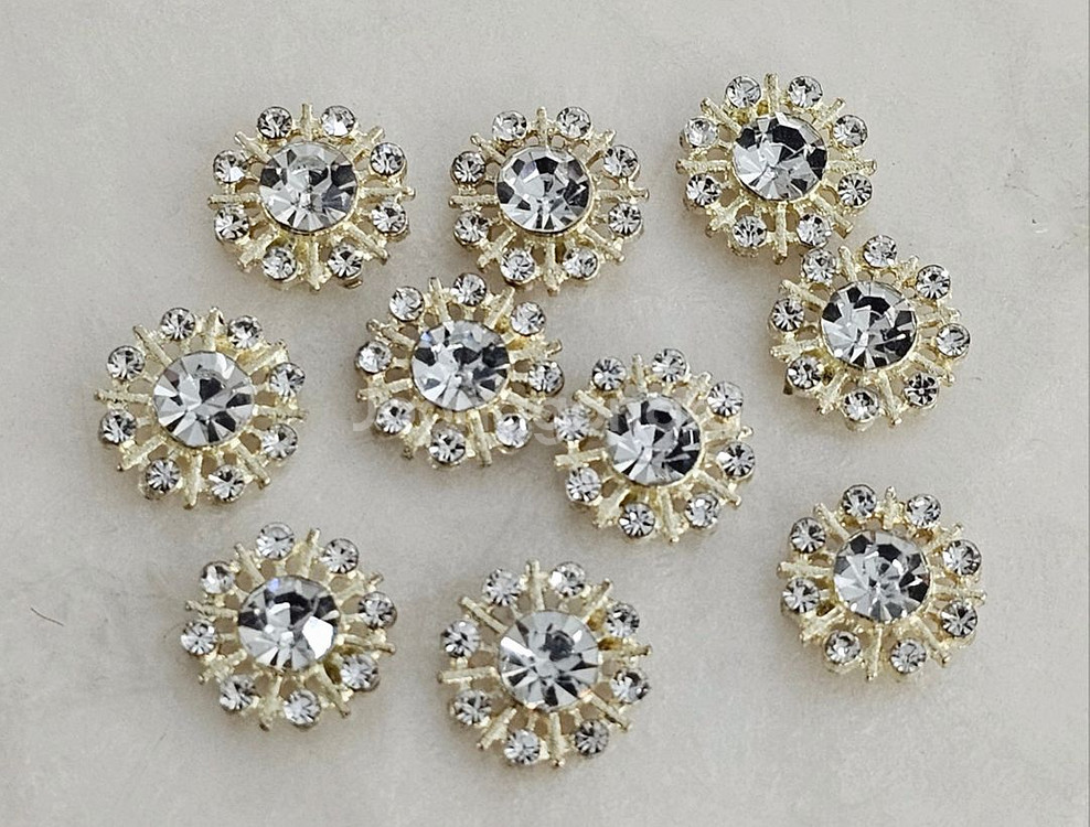 금속 미니 원형큐빅 10개 일괄--0