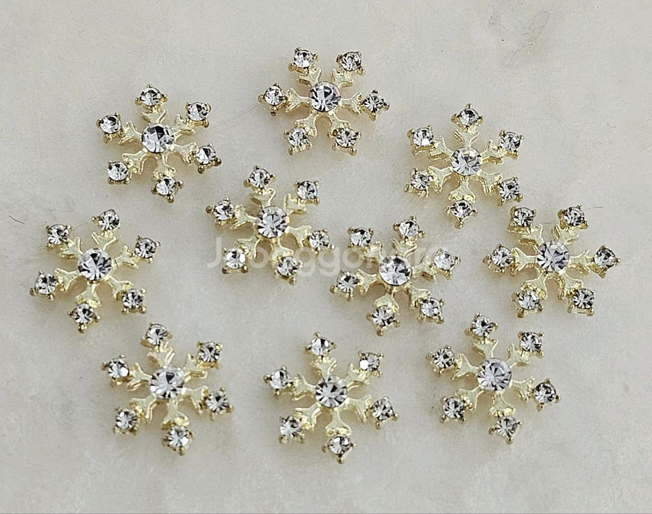 금속 미니 눈꽃 10개 일괄--0