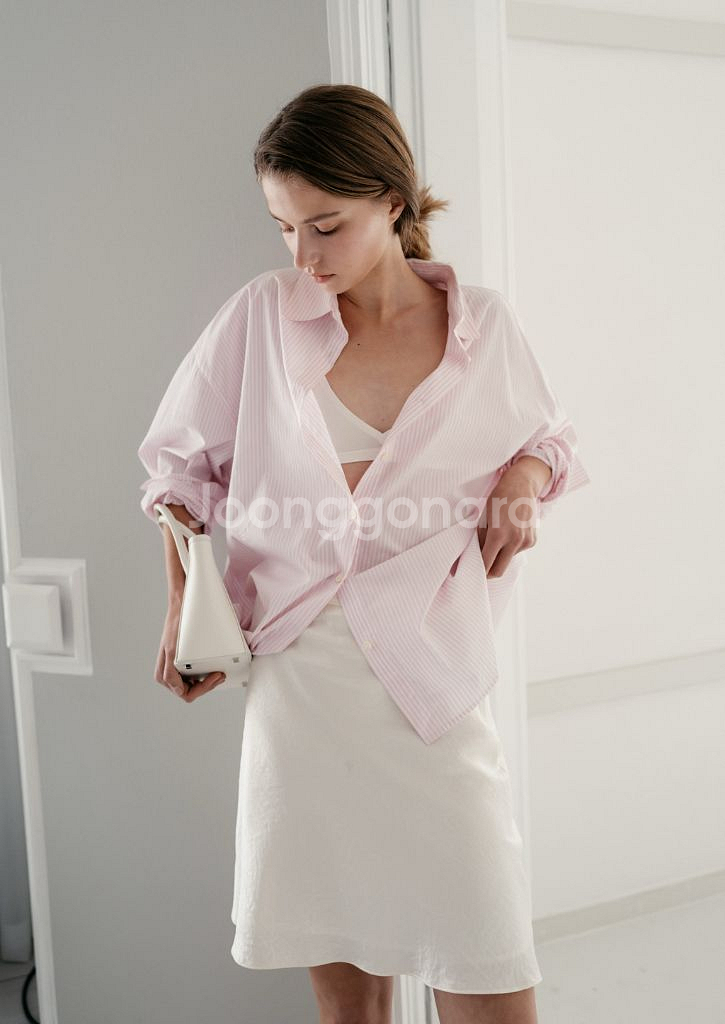 시에 플레르 새틴 스커트 미니/에크루 크림/mm--5