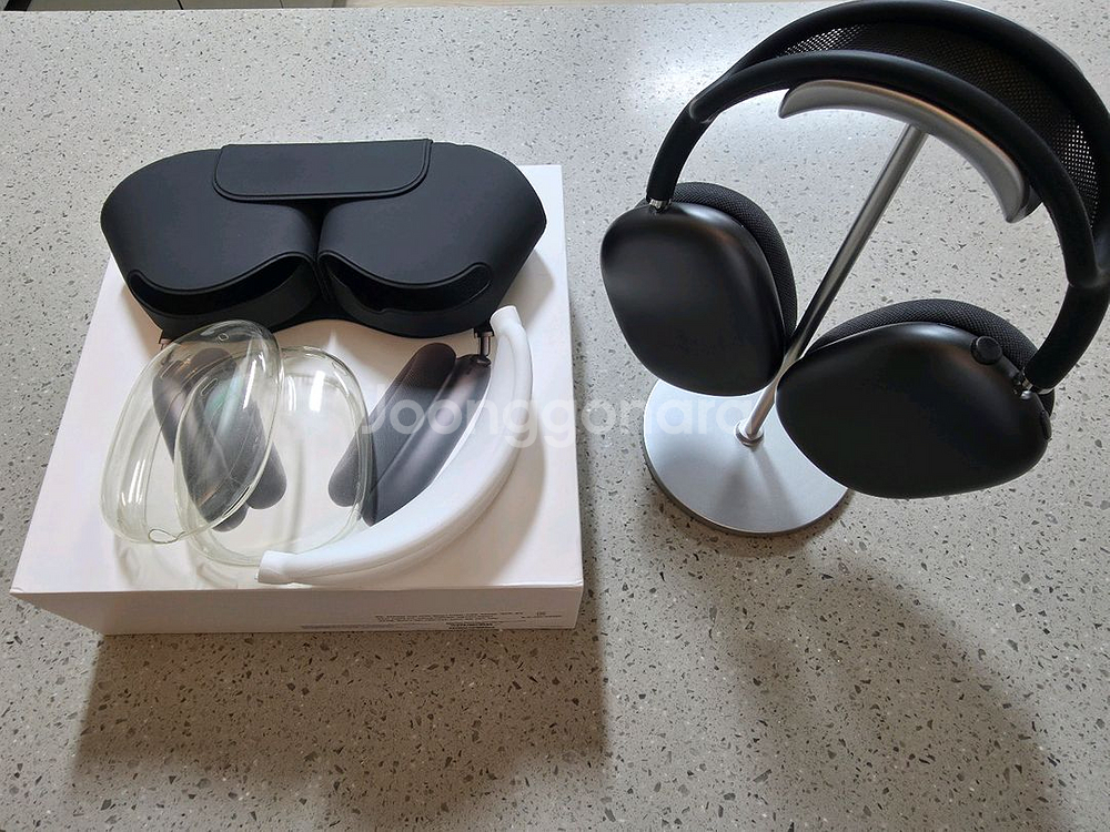 애플 에어팟 맥스 스페이스 그레이 라이트닝 풀세트--0