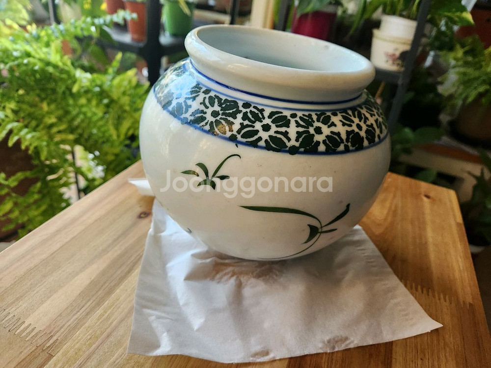 목단 항아리 빈티지 단지 도자기--4