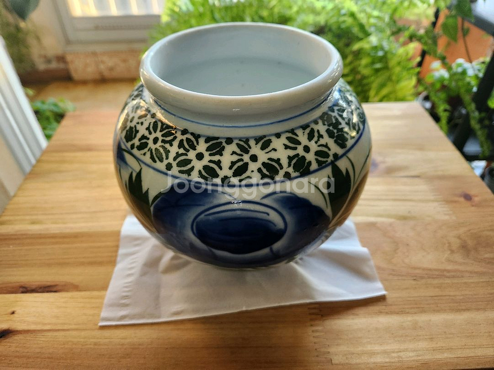 목단 항아리 빈티지 단지 도자기--1