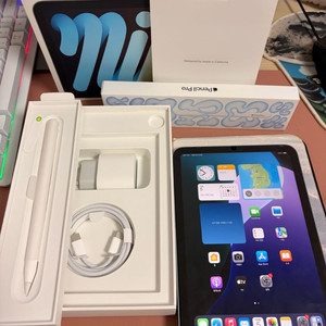 아이패드 미니 7세대 a17프로 128기가 블루 풀박스+애펜프로