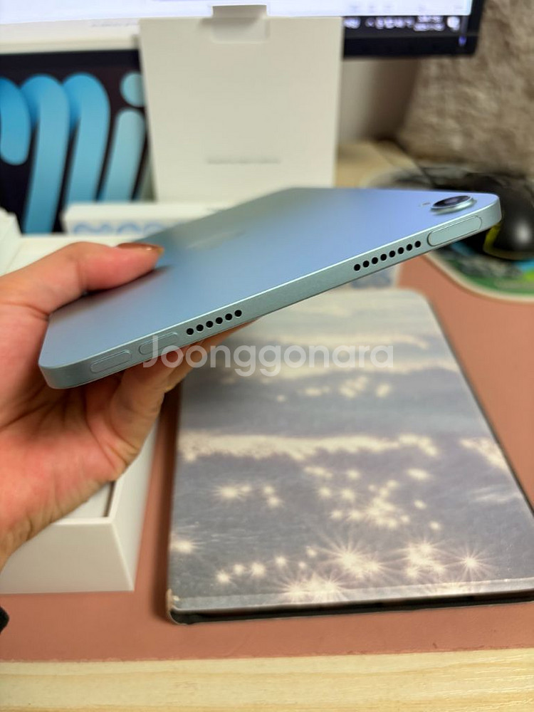 아이패드 미니 7세대 a17프로 128기가 블루 풀박스+애펜프로--5