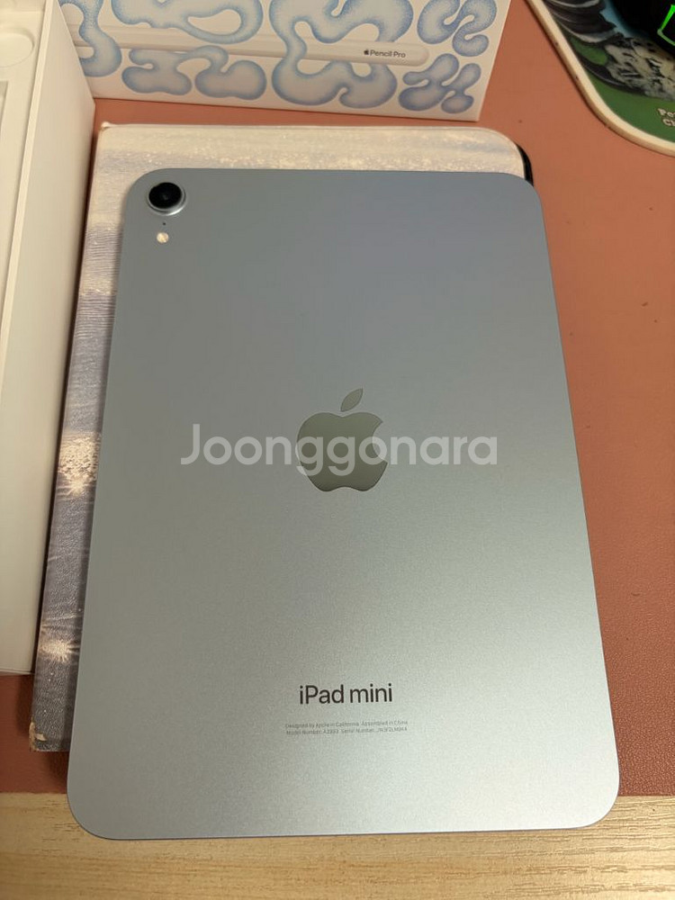 아이패드 미니 7세대 a17프로 128기가 블루 풀박스+애펜프로--2