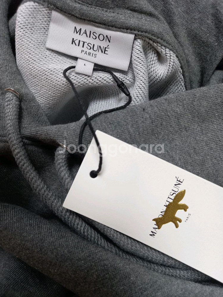메종키츠네 그레이폭스 후드티--1