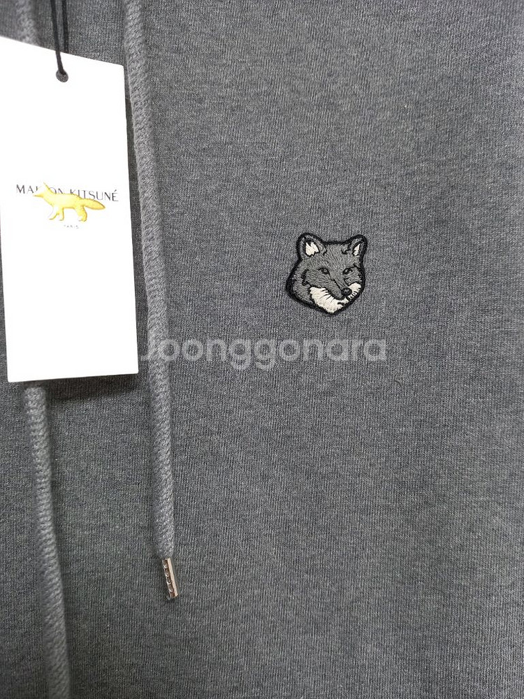 메종키츠네 그레이폭스 후드티--4