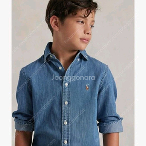 폴로 키즈 코튼 샴브레이 셔츠남방 M사이즈 새상품