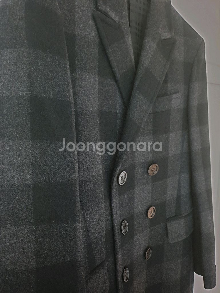 지이크 울코트 체크코트 하프코트 울자켓 체크자켓 새상품급--2