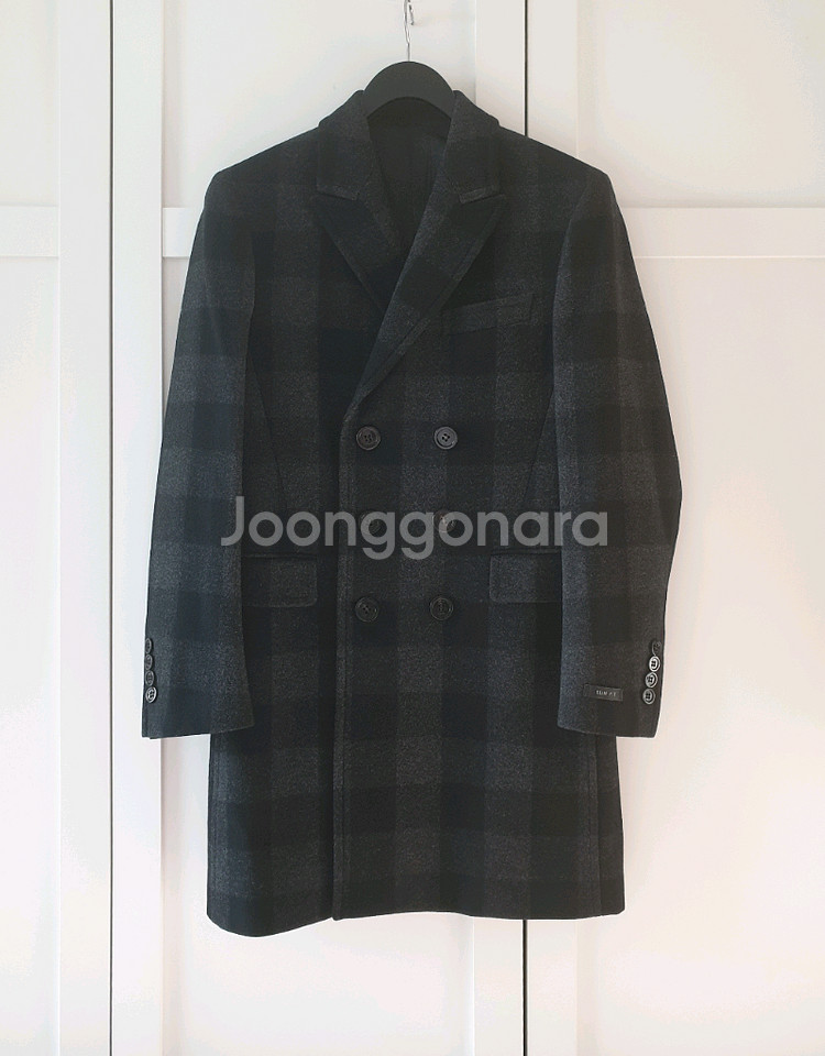 지이크 울코트 체크코트 하프코트 울자켓 체크자켓 새상품급--0