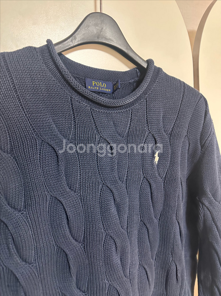 폴로 랄프로렌 네이비 케이블 니트 여성55 정품--1