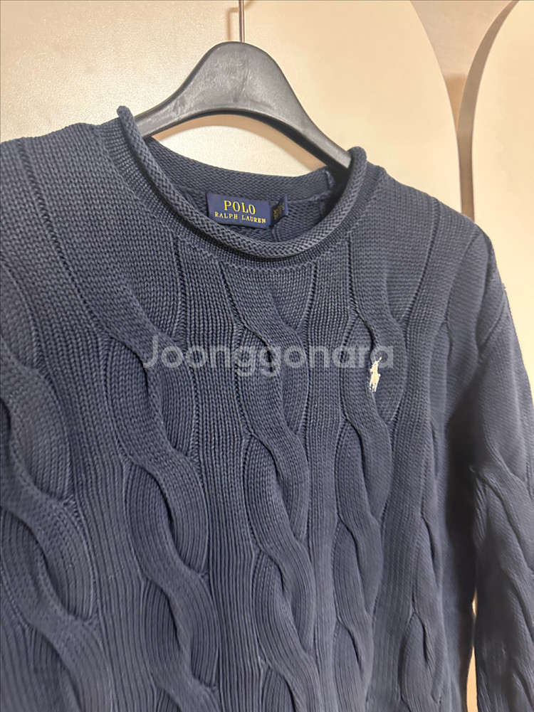 폴로 랄프로렌 네이비 케이블 니트 여성55 정품--2