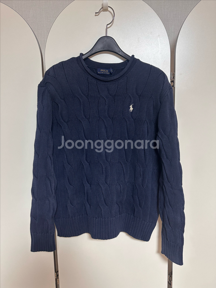 폴로 랄프로렌 네이비 케이블 니트 여성55 정품--0