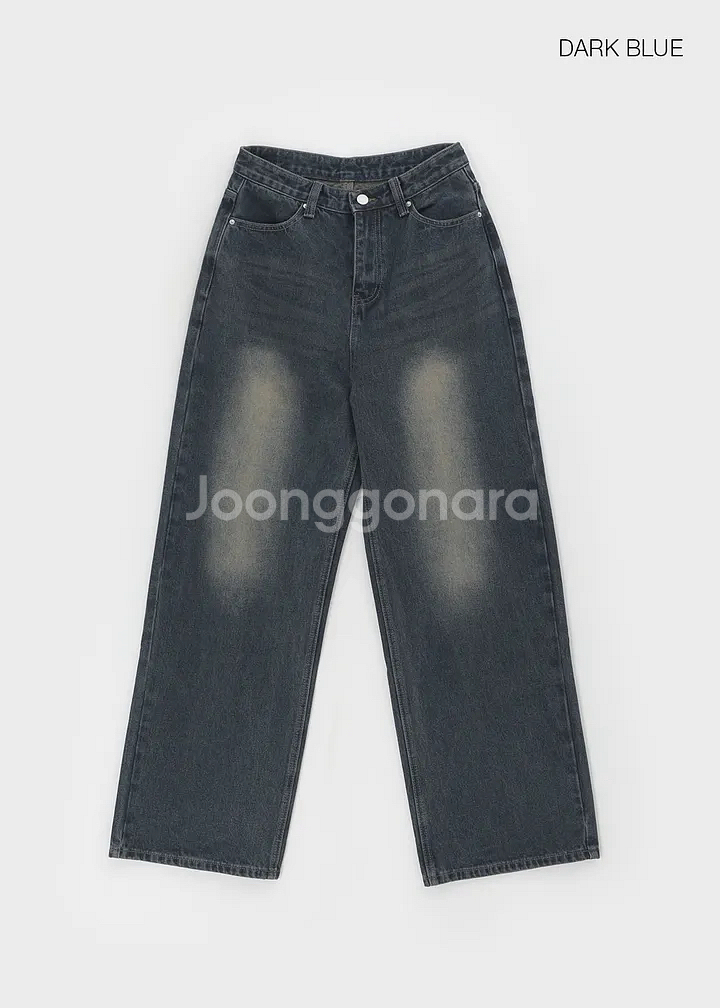 다크블루색상 블랙업 나타스 백포켓 와이드 데님팬츠--1