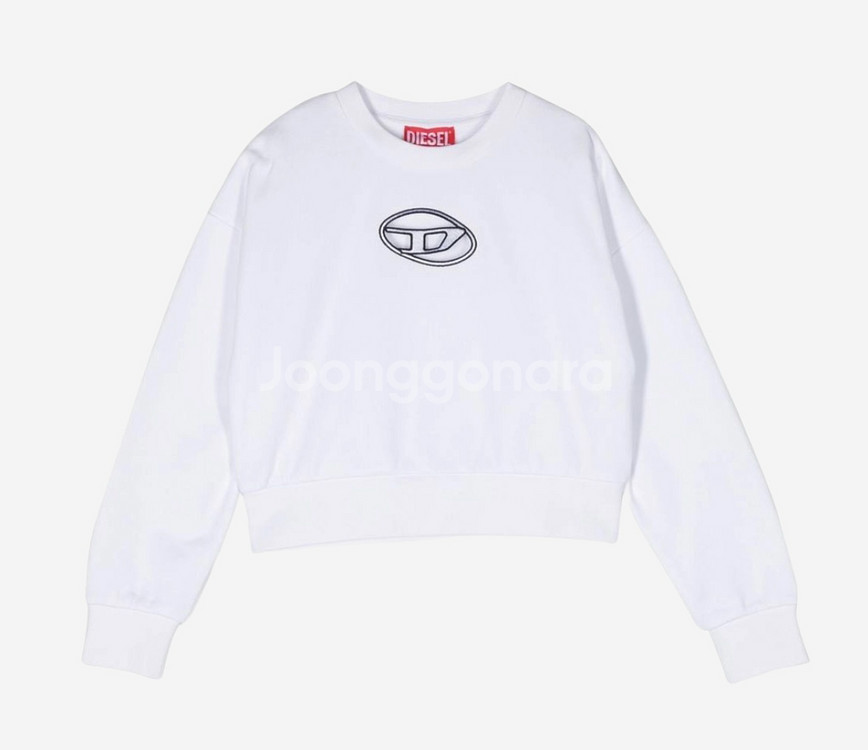 (키즈)디젤 로고 프린트 스웨트셔츠 화이트 16Y--0