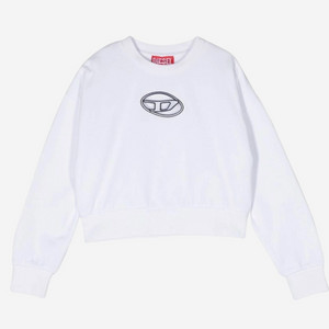 (키즈)디젤 로고 프린트 스웨트셔츠 화이트 16Y