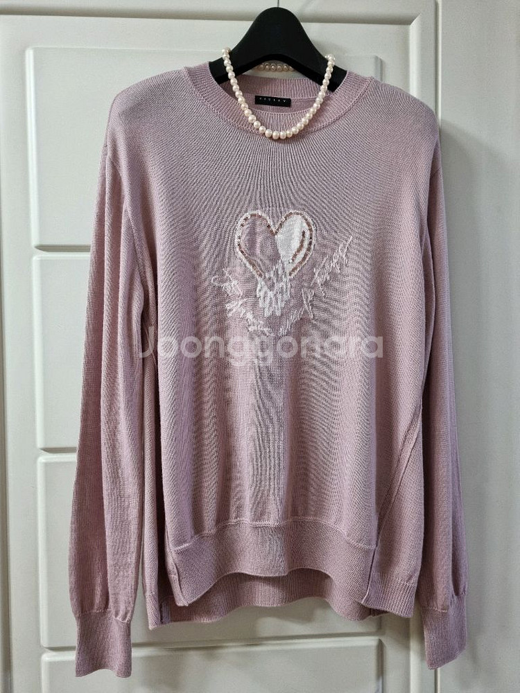 시슬리 바이올렛 하트 니트--0