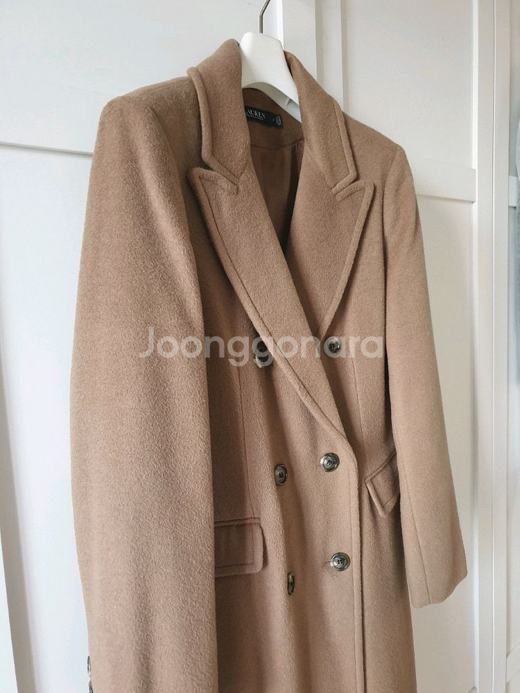 로렌랄프로렌 울코트 카멜색코트 새상품급--2