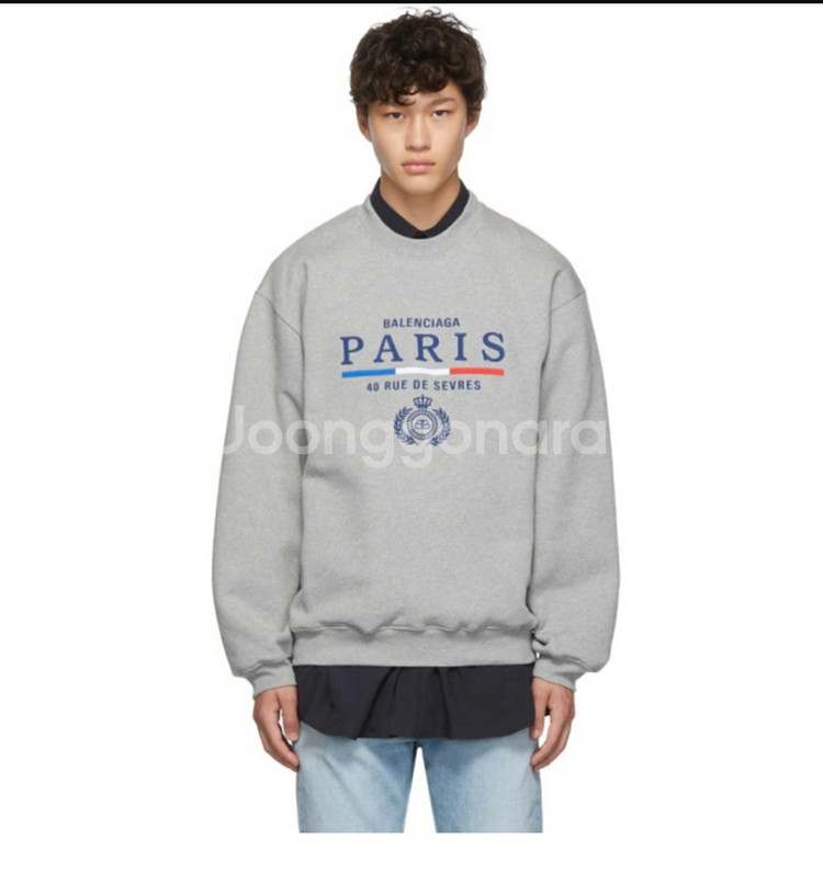 발렌시아가 파리스 로고 맨투맨--1