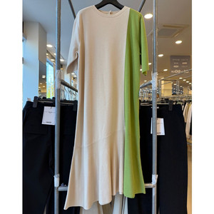 한섬 래트바이티(LATT) 그린 베이지 니트 롱원피스