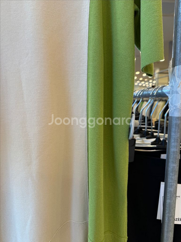 한섬 래트바이티(LATT) 그린 베이지 니트 롱원피스--5