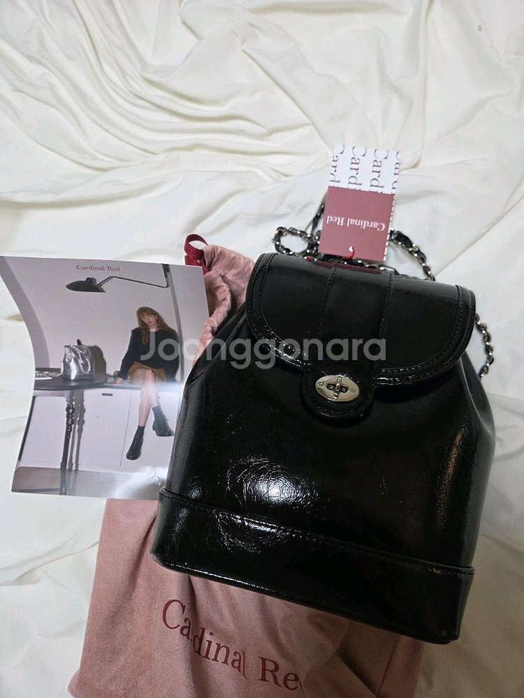 카디널레드 레더 백팩--0